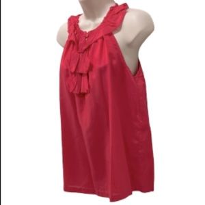 SILK Blend Halter Ruffled Sateen Sleeveless Blouse J CREW Womens XS